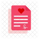 Love Document With Signature Valentine Love Letter Icon
