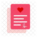 Love Document With Signature Two Love Happy Icon