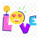 Love Emoji Love Typography Love Word Icon