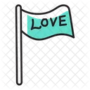 Love Flag Banner Emblem Icon