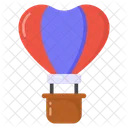 Love Flight Heart Air Balloon Parachute Icon