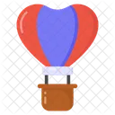 Love Flight Heart Air Balloon Parachute Icon