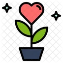 Flower Blossom Heart Icon