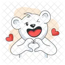 Heart Gesture Love Gesture Bear Heart Icon