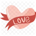 Love Heart With Ribbon Heart Love Icon