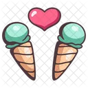 Sweet Icecream Heart Icon