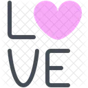 Love Heart Text Icon
