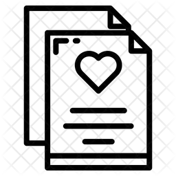 종이 문서에 담긴 사랑  아이콘