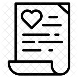 종이 문서에 담긴 사랑  아이콘