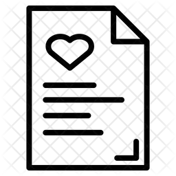 종이 문서에 담긴 사랑  아이콘