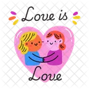 Love Is Love Lesbian Couple Icon