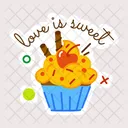 Love Is Sweet Valentine Cupcake Valentine Sweet Icon