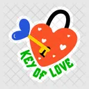 Love Key Love Lock Romantic Lock Icon