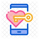 Heart Key Dating Icon