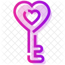 Valentine Day Key Heart Icon