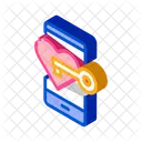 Heart Key Lock Icon