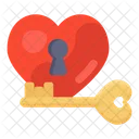 Love Key Romantic Key Heart Lock Icon