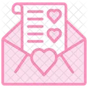 Love Letter Duotone Line Icon Icon