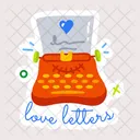 Typing Letter Love Letter Romantic Letter 아이콘