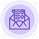 Love Letter Line Icon Icon