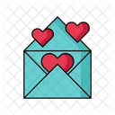 Love letter with heart valentine day  Icon