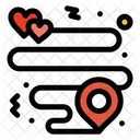 Heart Location Pin Icon