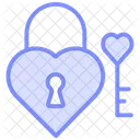 Love Lock Duotone Line Icon Icon