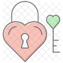 Love Lock Lineal Color Icon Icon