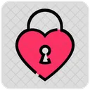 Valentine Day Heart Lock Icon