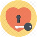 Locked Heart Key Icon