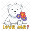Love Me Bear Flowers Flowers Teddy Icon