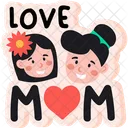 Love Mom Sticker  Icon