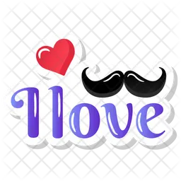 Love Mustache  Icon