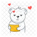Love Note Reading Letter In Love Icon