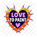 Love Paint Heart Graffiti Icon