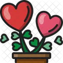 Love Plant Pot Heart Icon