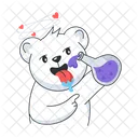 Love Potion Magic Potion Drinking Bear Icon