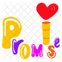 Love Promise Promise Word Heart Shape Icon