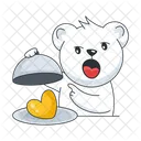 Love Serving Food Platter Romantic Dinner Icon