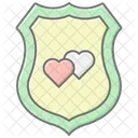 Love Shield Lineal Color Icon Icon
