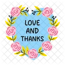 Love Thanks Floral Heart Icon