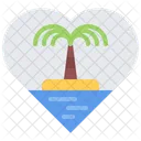 Island Palm Tree Love Icon