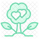 Love Tree Duotone Line Icon Symbol