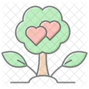 Love Tree Lineal Color Icon Symbol