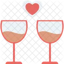 Love Two Glass Happy Love Sign Icon