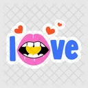 Love You Love Typography Love Confession Icon