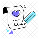 Love Writing Romantic Writing Love Letter Icon