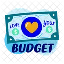 Love Your Budget Money Billfold Icon