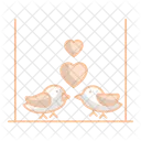 Lovebirds On A Wire Icon