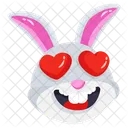 Lovely Bunny Heart Eyes Rabbit Icon
